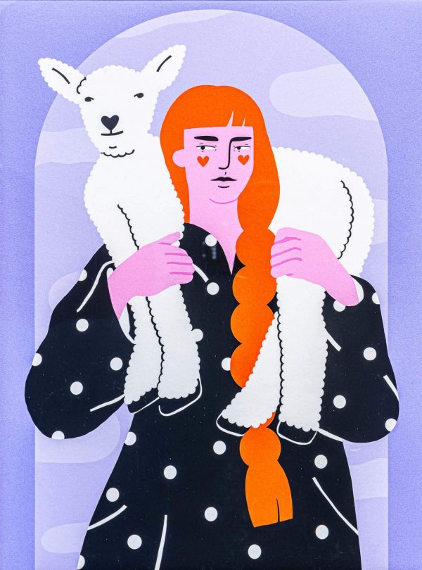 Women with lamb-ilustratie-si-design-