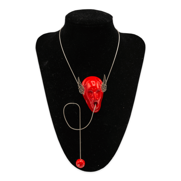 Colier „Eden” portret roșu-bijuterie-maria-filipescu